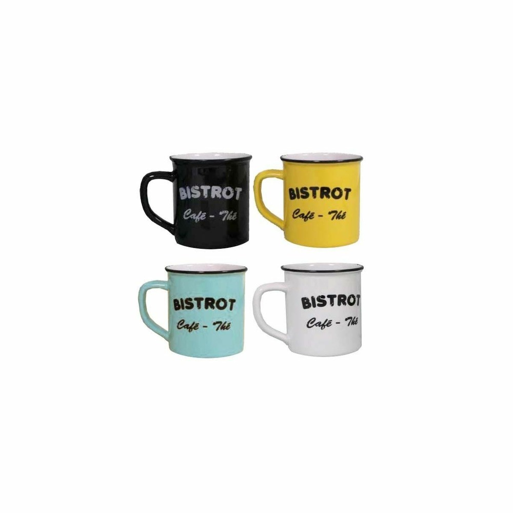 Set 4 mugs brasserie bistrot (lot de 4)
