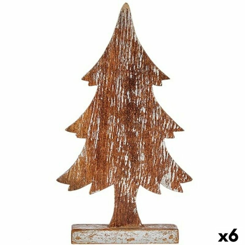 Figurine décorative sapin de noël argenté bois 5 x 39 x 21 cm (6 unités) h