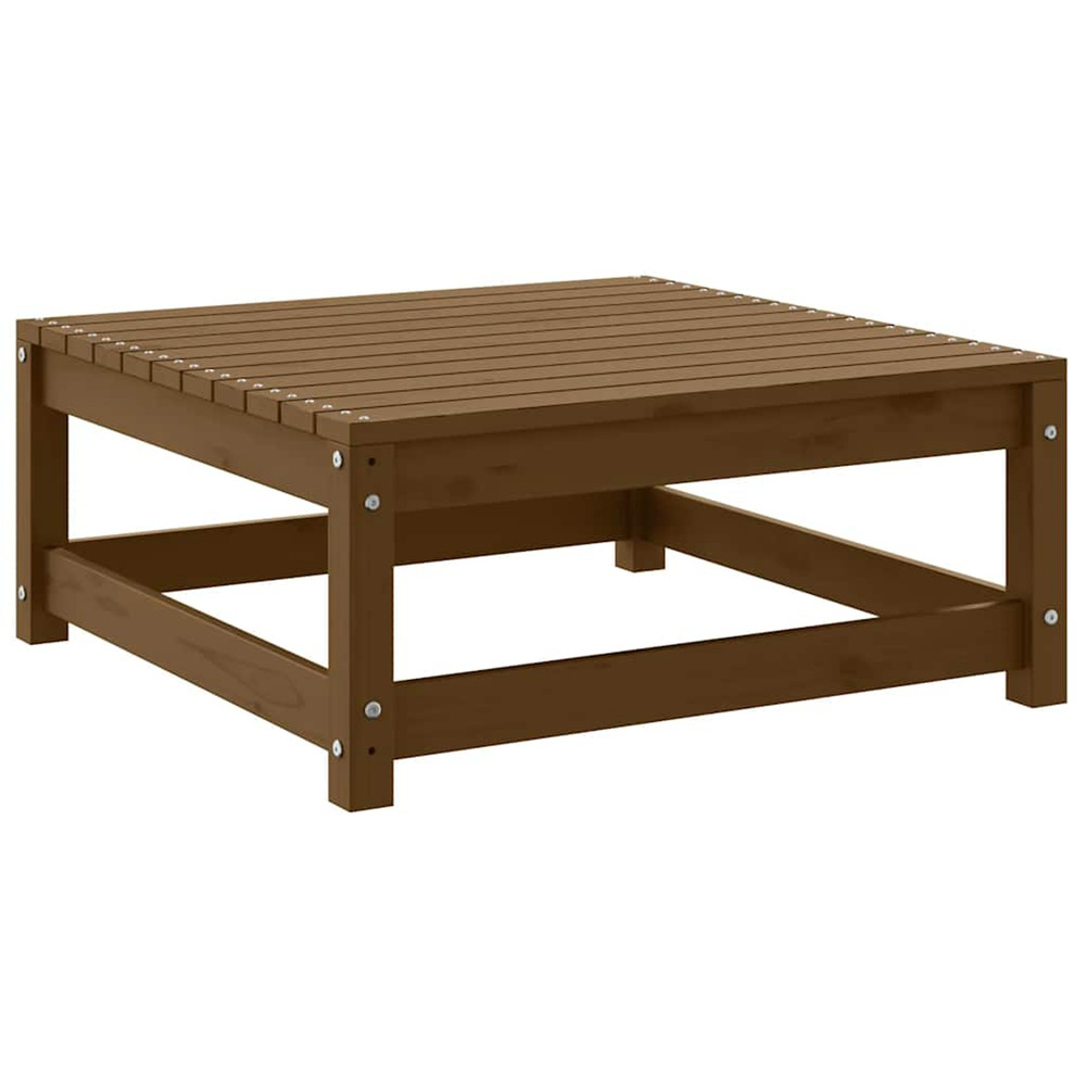 Repose-pied de jardin 70x70x30cm marron miel bois de pin solide