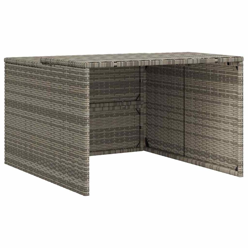 Garage pour robot tondeuse gris 86x90x52/57 cm résine tressée