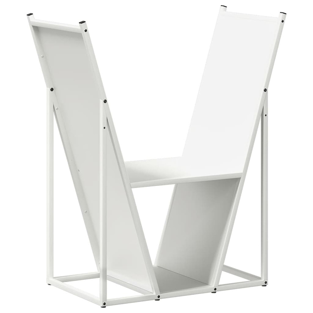 Portant de bois chauffage blanc 69,5x35x81 cm