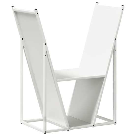 Portant de bois chauffage blanc 69,5x35x81 cm