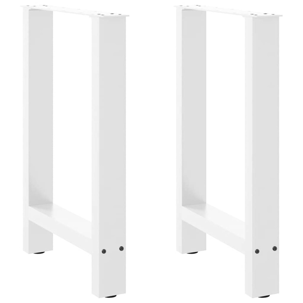 Pieds de table à manger blanc 2 pièces 50 x (72-73) cm acier
