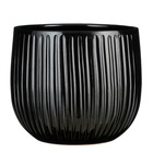 Mica decorations pot de fleur palm - 29x29x25 cm - céramique - noir