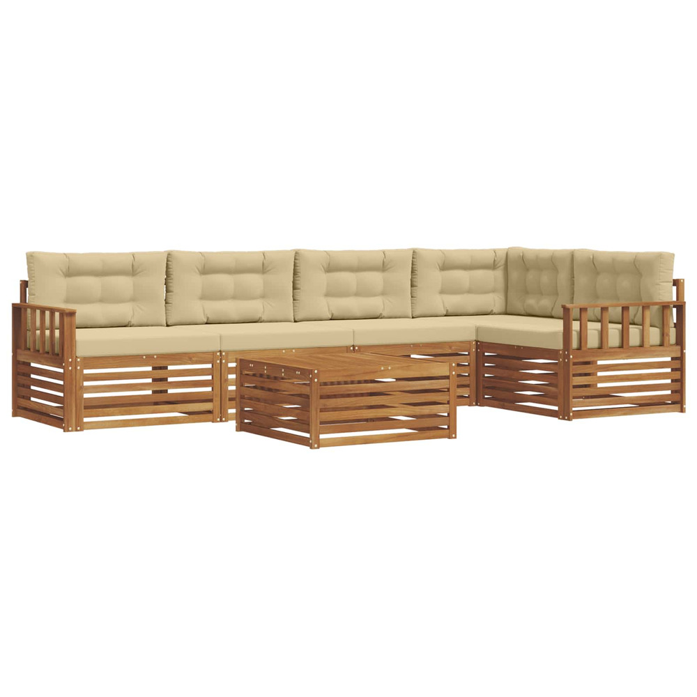 Ensemble de canapés d'extérieur 6 pcs naturel et beige