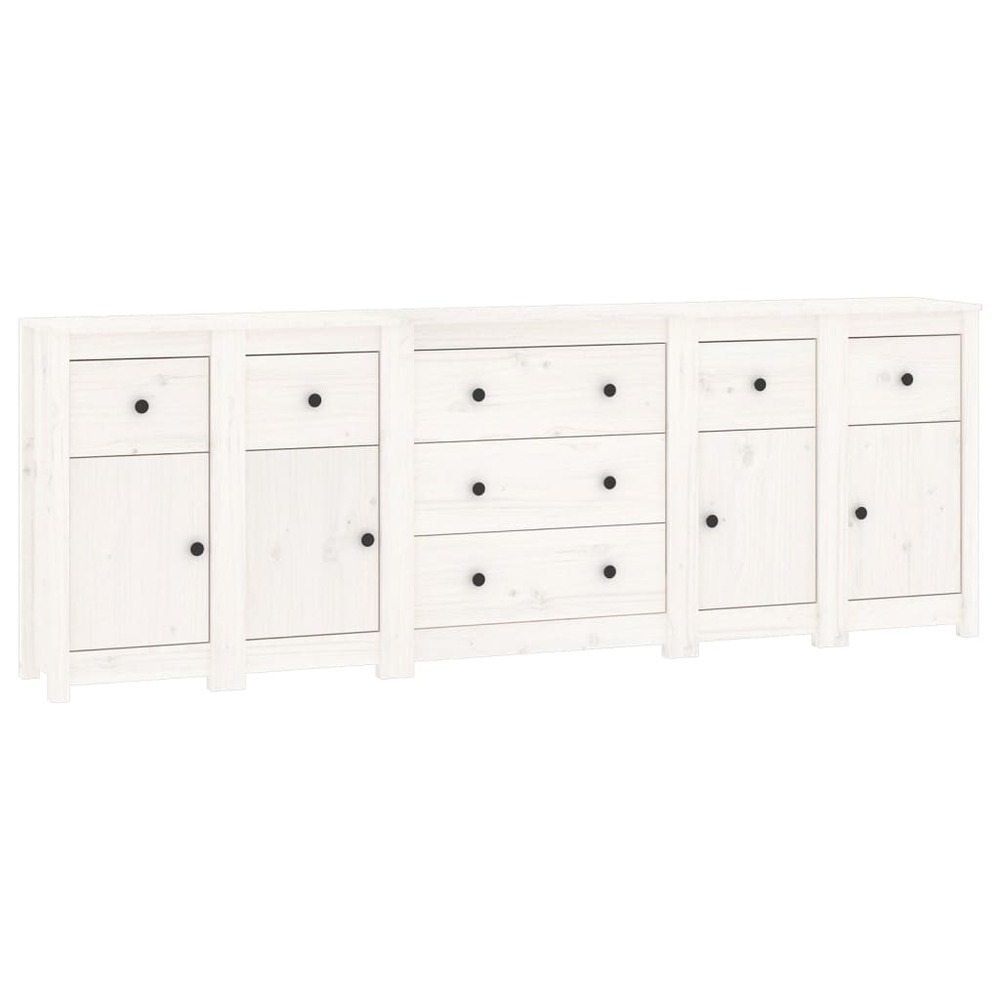 Buffet bahut commode armoire meuble de rangement organisateur cuisine salle de séjour salon 230 x 35 x 80 cm bois massif de p
