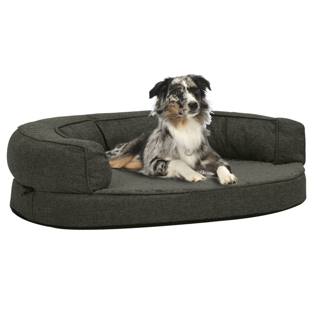 Matelas de lit ergonomique pour chien 75x53 cm gris foncé