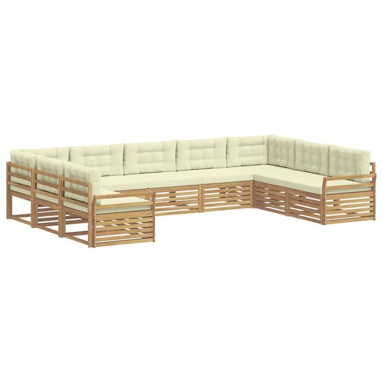 Ensemble de canapés d'extérieur 9 pc blanc et crème