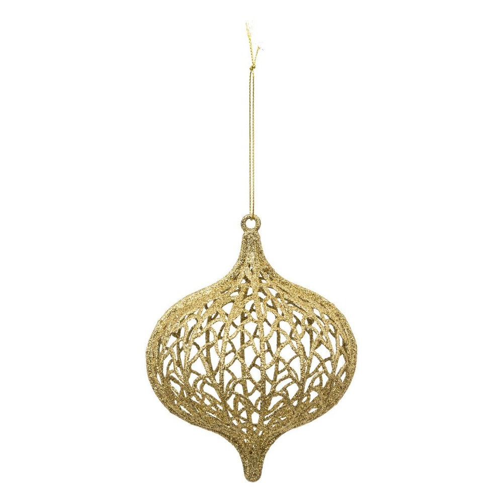 Sujet de noël goutte d'or en plastique 10cm