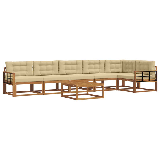Ensemble de canapés d'extérieur 7 pcs naturel et beige