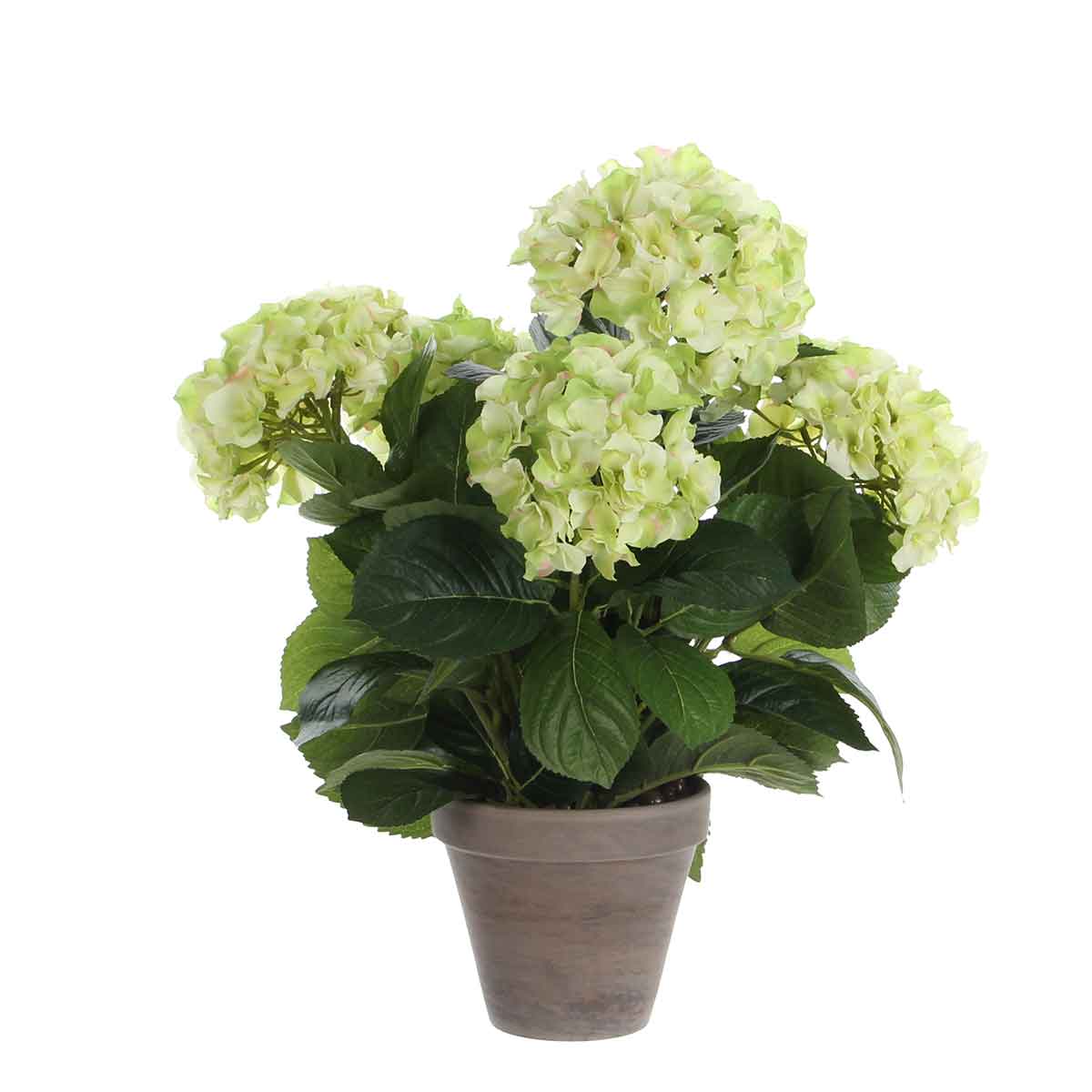 Mica decorations - hortensia artificielle vert en pot h45