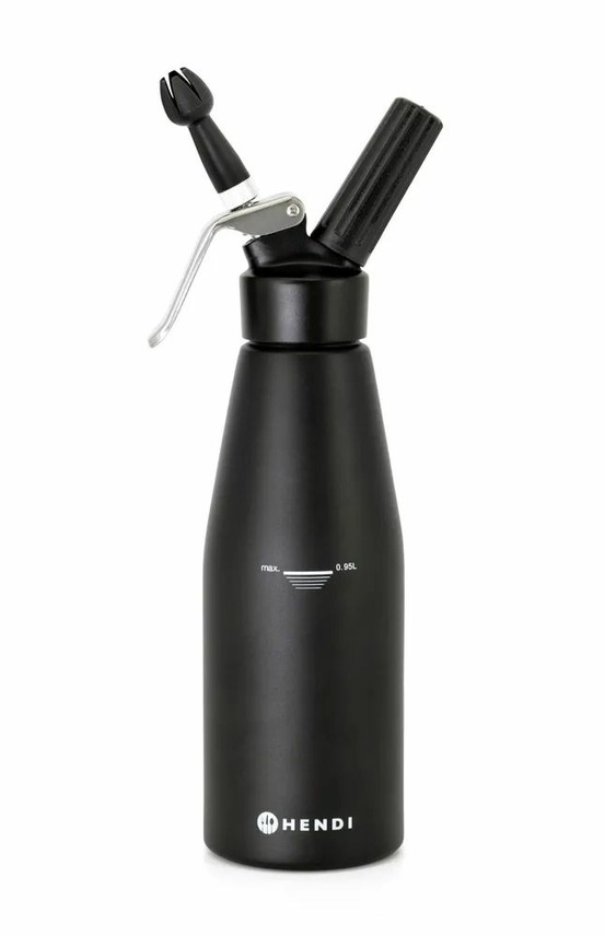 Siphon à chantilly kitchen line noir 0,95 litre - hendi
