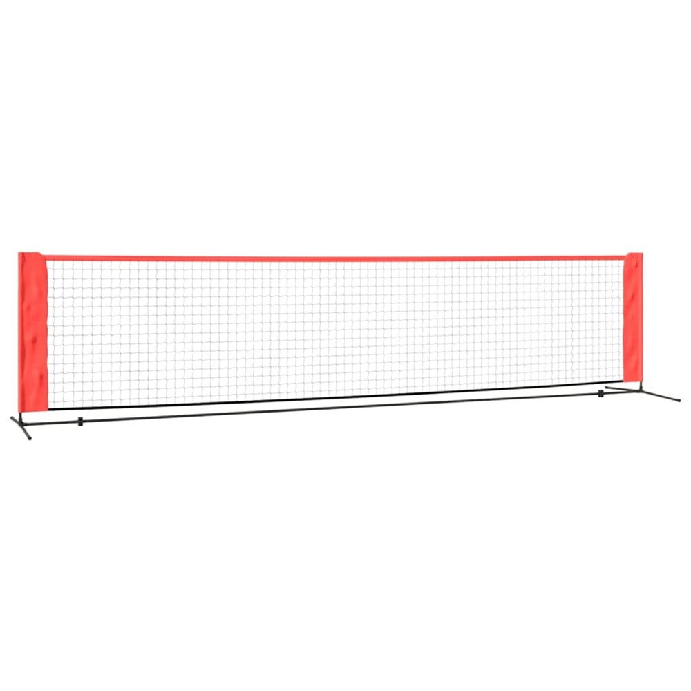 Filet de tennis noir et rouge 400x100x87 cm polyester