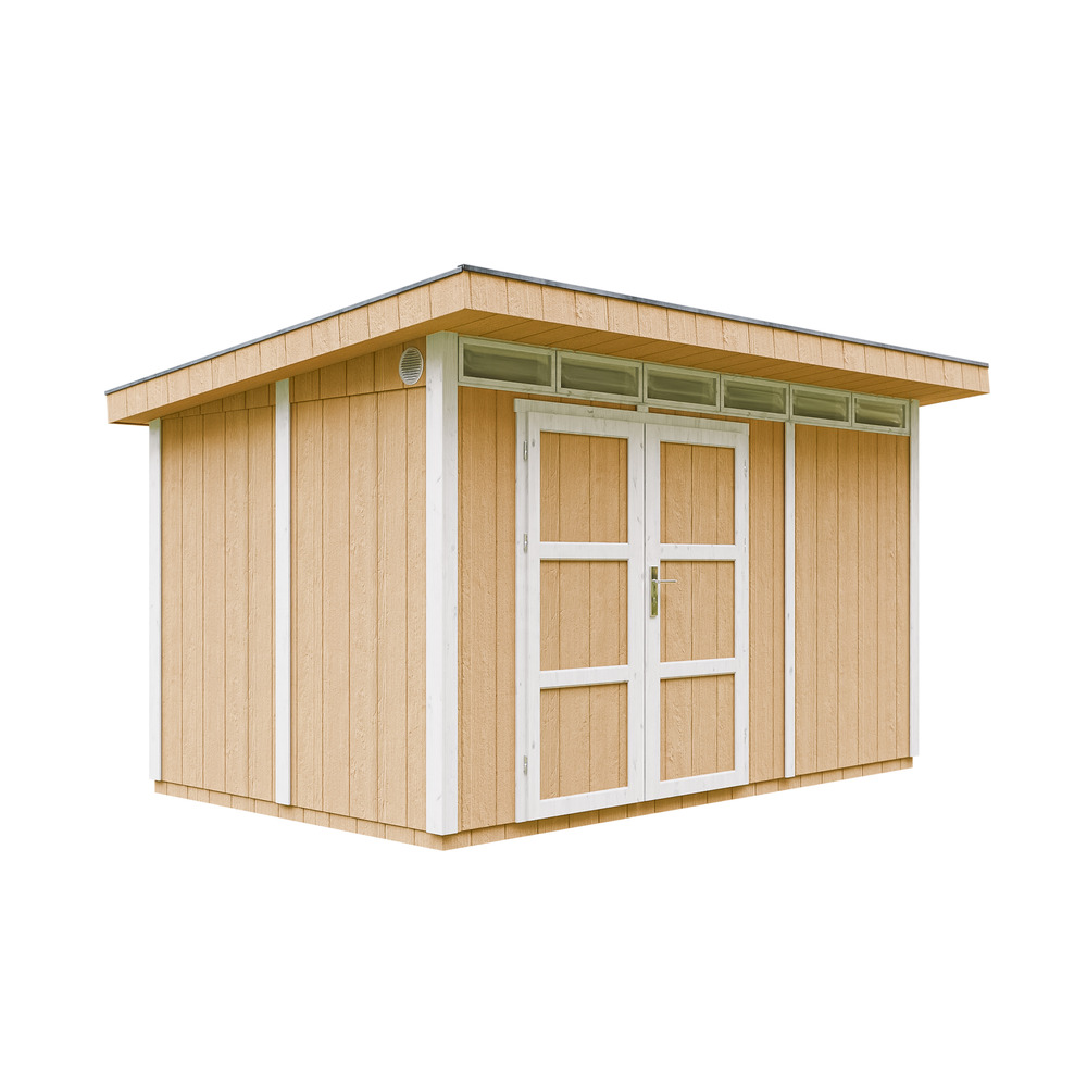 Abri de jardin à base de bois en panneaux lp smartside 9m²-avec sol l412xl279xh237cm-timbela m904a-couleur de peinture harvest honey