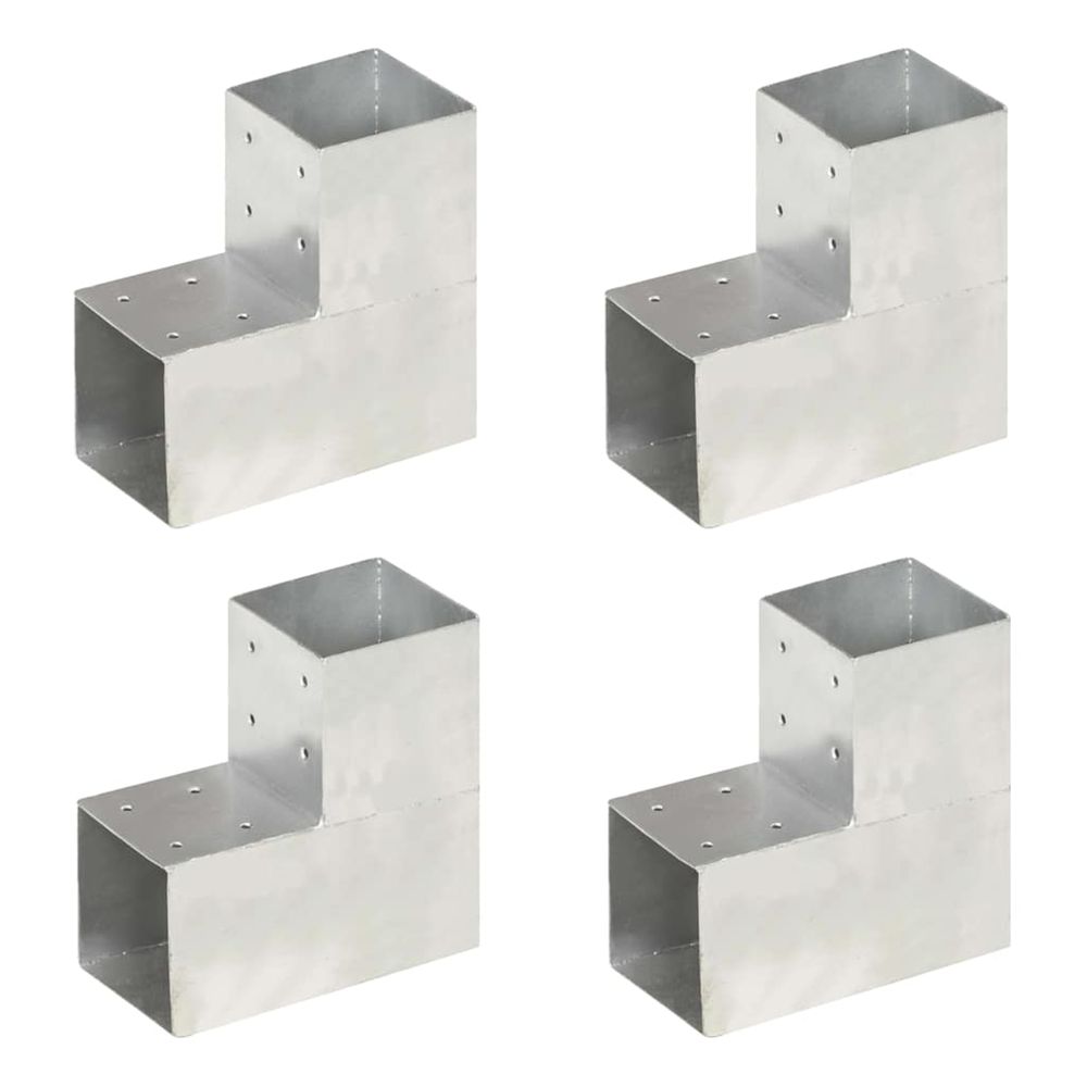 Connecteurs de poteau 4pcs forme en l métal galvanisé 101x101mm