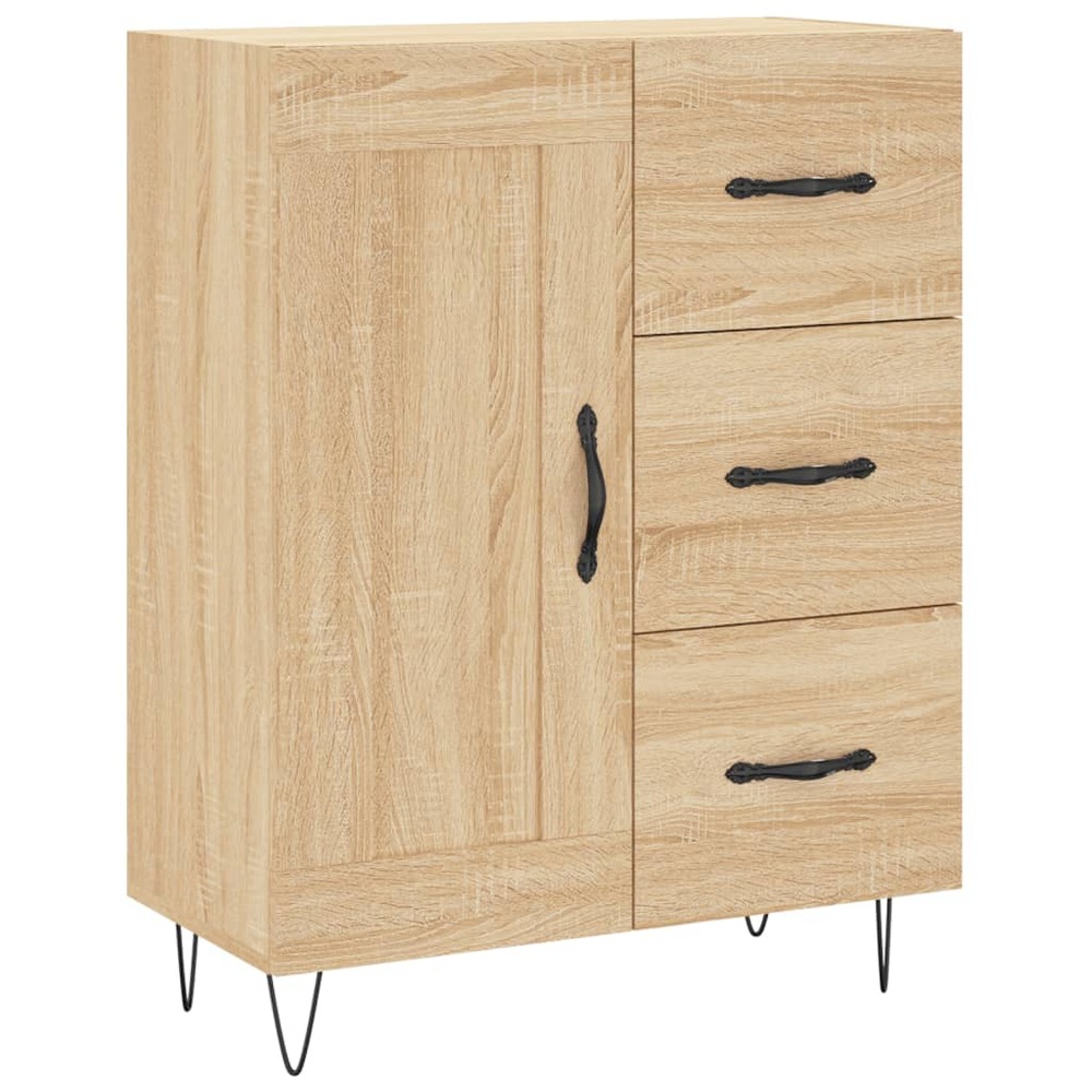 Buffet bahut commode armoire meuble de rangement organisateur cuisine salle de séjour salon sonoma 69,5 x 34 x 90 cm bois d'i