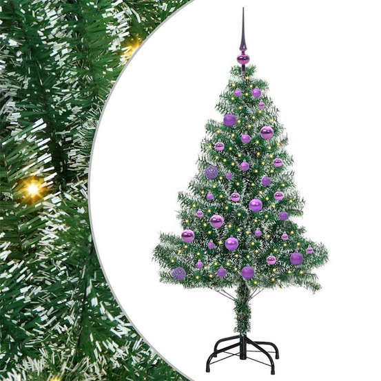 Arbre de noël artificiel floconné de neige avec lumière led