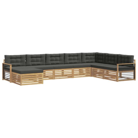 Ensemble de canapés d'extérieur 8 pcs blanc et anthracite