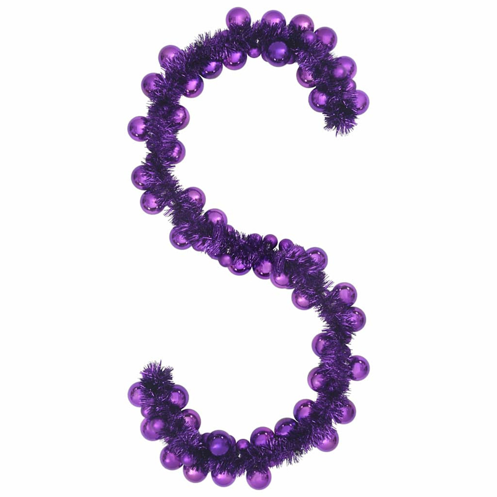 Guirlande de boules de noël lilas 186 cm polystyrène