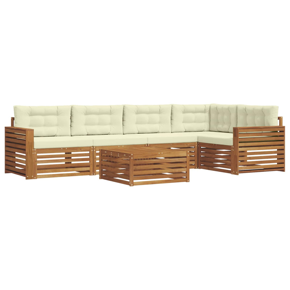 Ensemble de canapés d'extérieur 6 pcs naturel et crème