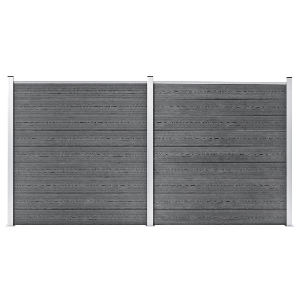 Clôture de jardin wpc 353x186 cm gris