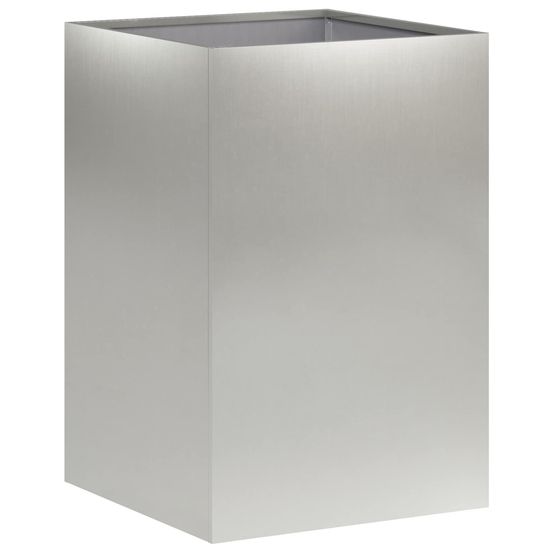 Cache-pot de jardin argenté 40 x 40 x 60 cm acier inoxydable
