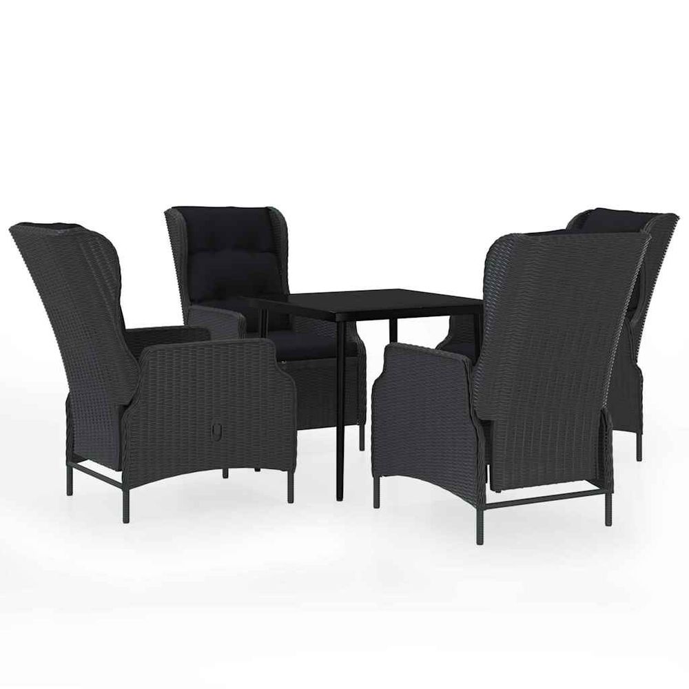 Ensemble à manger de jardin 5 pcs gris foncé