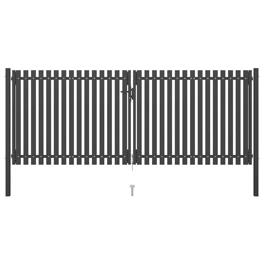 Portail de jardin en acier 400 x 125 cm anthracite