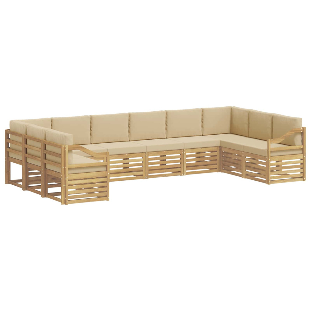 Ensemble de canapé d'angle 10 pcs blanc et beige