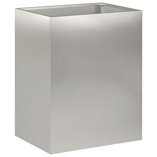Cache-pot de jardin argenté 40 x 30 x 40 cm acier inoxydable