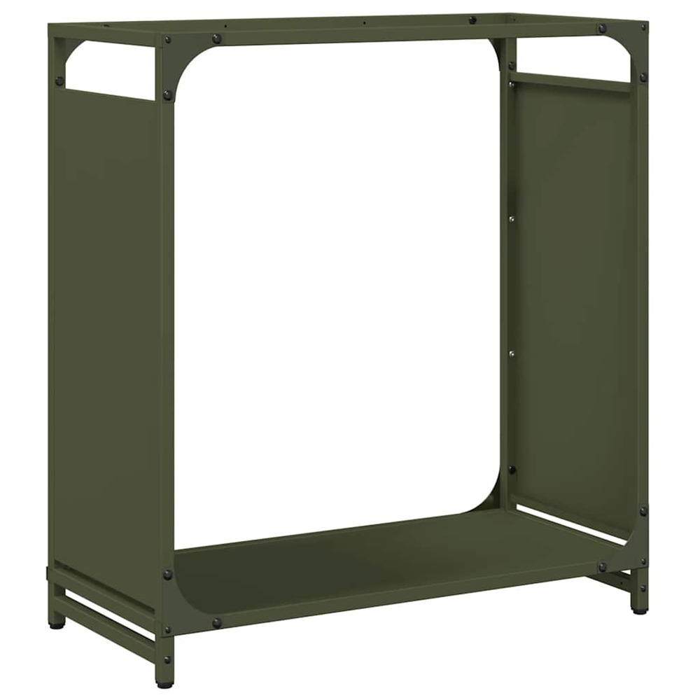 Portant de bois chauffage vert olive 60x28x65 cm