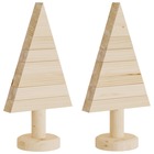 Arbres de noël en bois pour décoration 2 pcs 30 cm pin massif