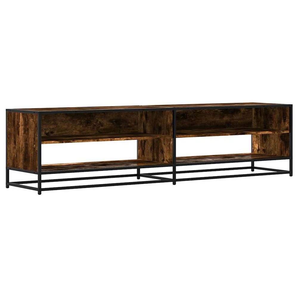 Meuble tv chêne fumé 180,5x40x46 cm bois d'ingénierie
