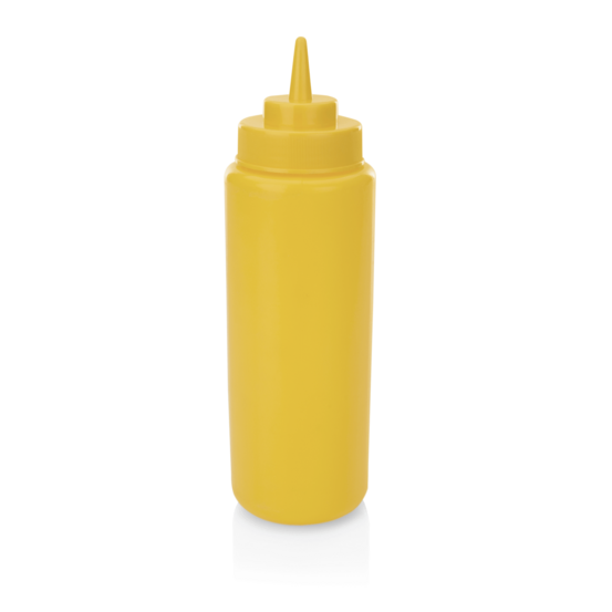 Distributeur à sauce en polyéthylène jaune h 260 mm ø 80 mm - lot de 6 - was germany