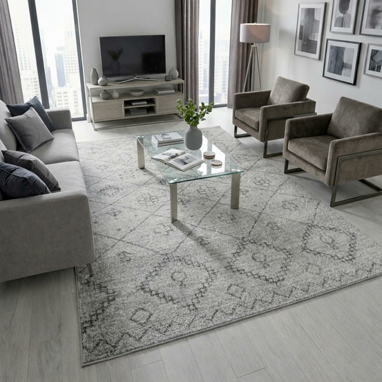 Tapis berbère 150x220 tissé motifs tribaux sautul crème