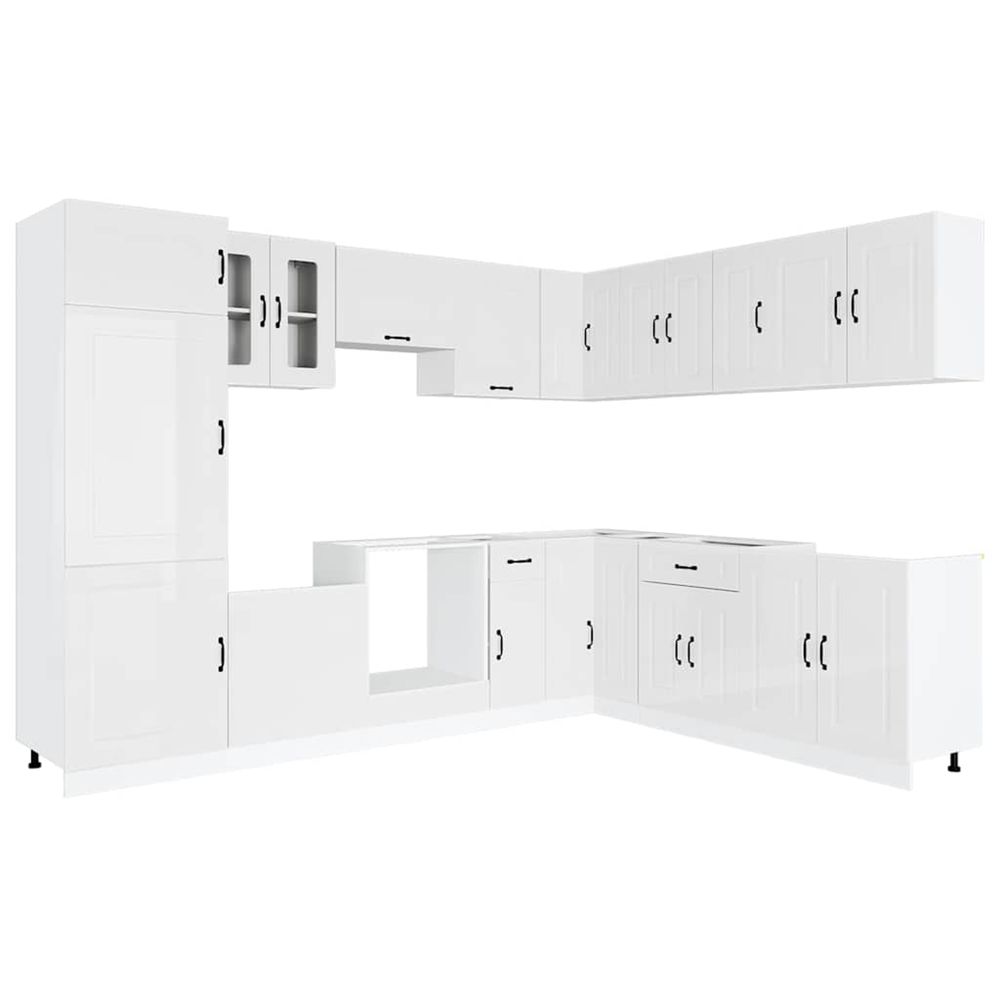 Ensemble d'armoires de cuisine 14 pcs kalmar bois d'ingénierie
