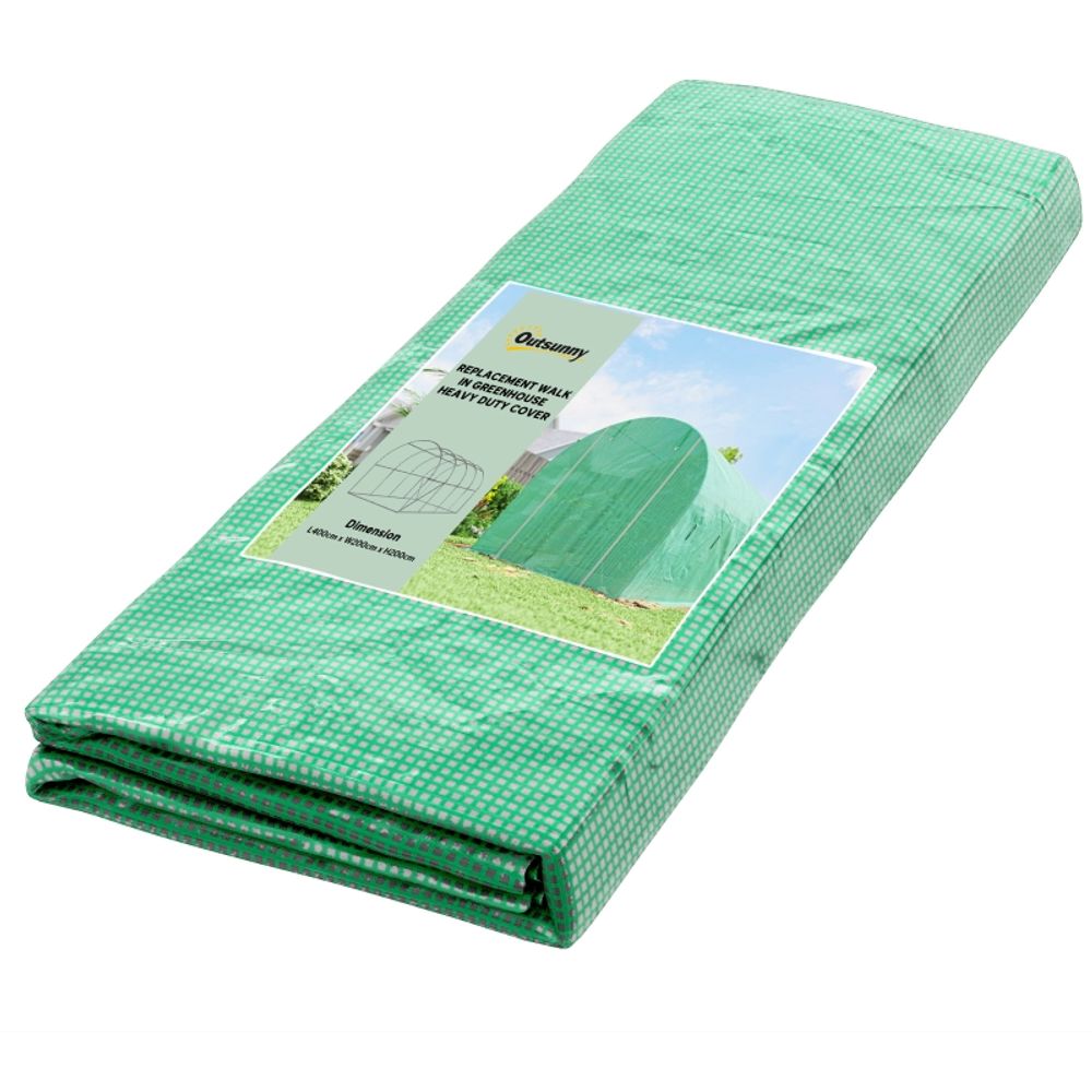 Bâche de rechange serre tunnel polyéthylène jardin imperméable anti-uv 4x2m vert - comfortxl outdoor living