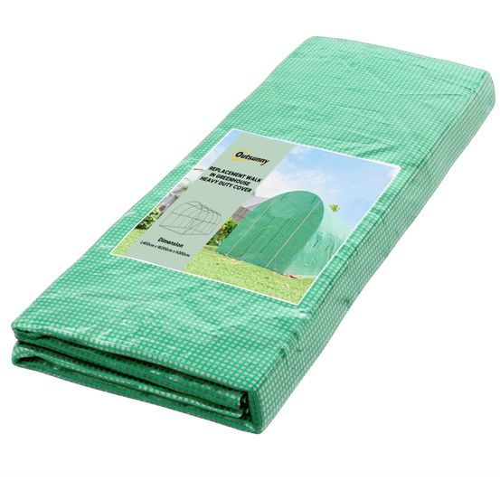 Bâche de rechange serre tunnel polyéthylène jardin imperméable anti-uv 4x2m vert - comfortxl outdoor living