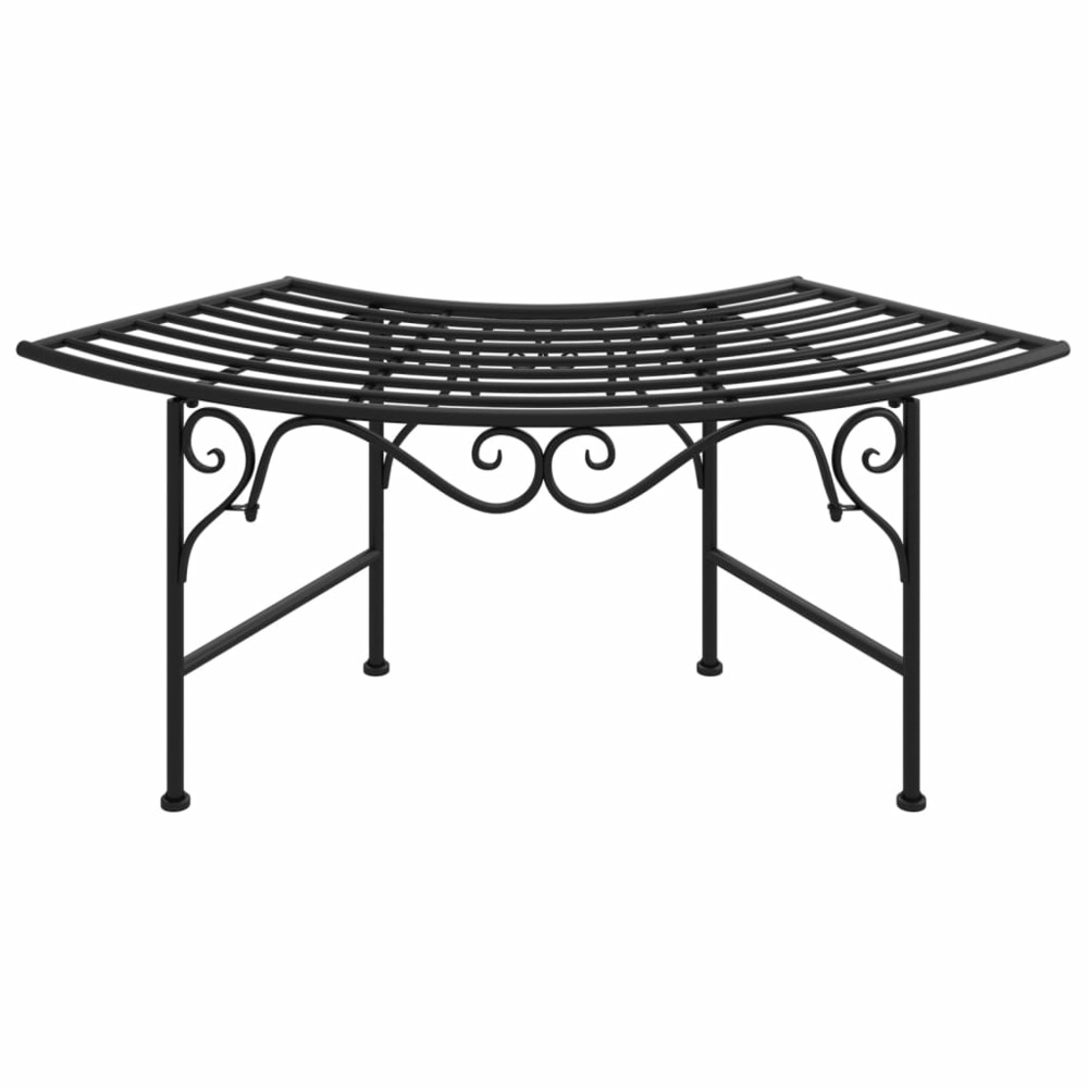Banc de jardin meuble de patio d'extérieur terrasse tour d'arbre 113 cm noir acier