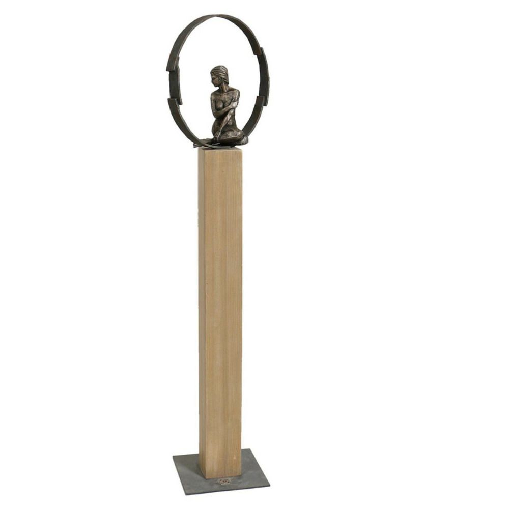 Statue silhouette anneau bronze noir - contemporain interior's
