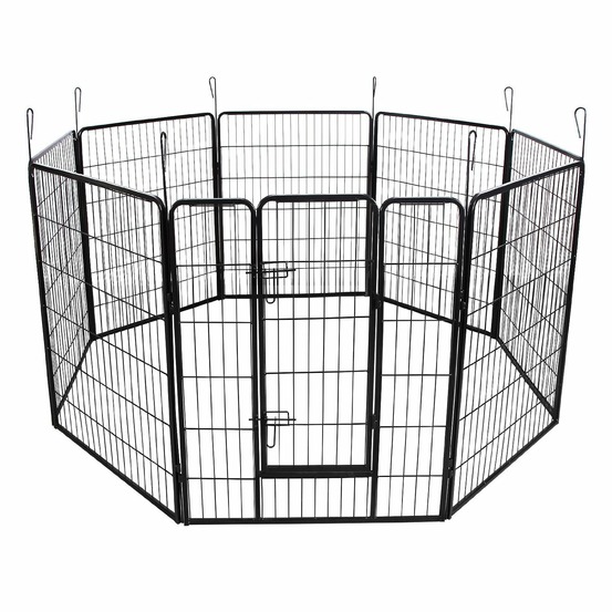 Parc enclos cage pour chiens chiots animaux de compagnie 163 x 163 noir