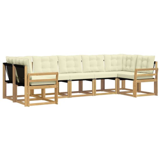 Ensemble de canapés d'extérieur 7 pc blanc et crème