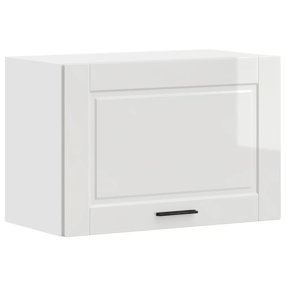 Armoire murale de cuisine porto blanc brillant bois ingénierie