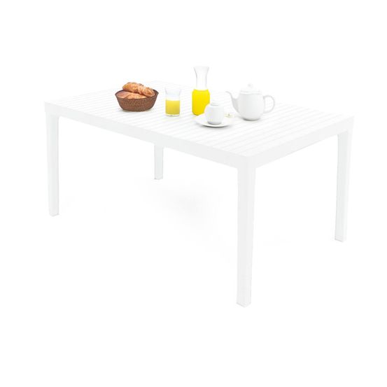 Table d'extérieur askia, etagère à manger rectangulaire, table de jardin polyvalente, 100% made in italy, 150x90h72 cm, blanc