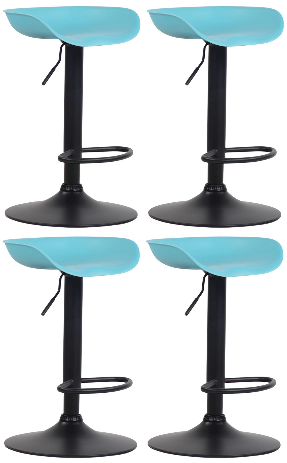 Lot de 4 tabourets de bar anaheim plastique noir