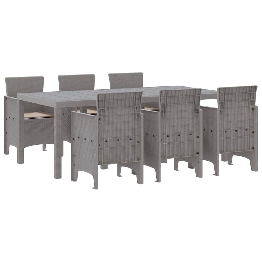 Ensemble de salle à manger pour jardin 7 pc gris clair