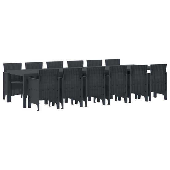 Ensemble de salle à manger pour jardin 13 pcs anthracite