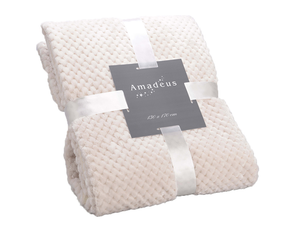 Plaid damier 130 x 170 cm crème