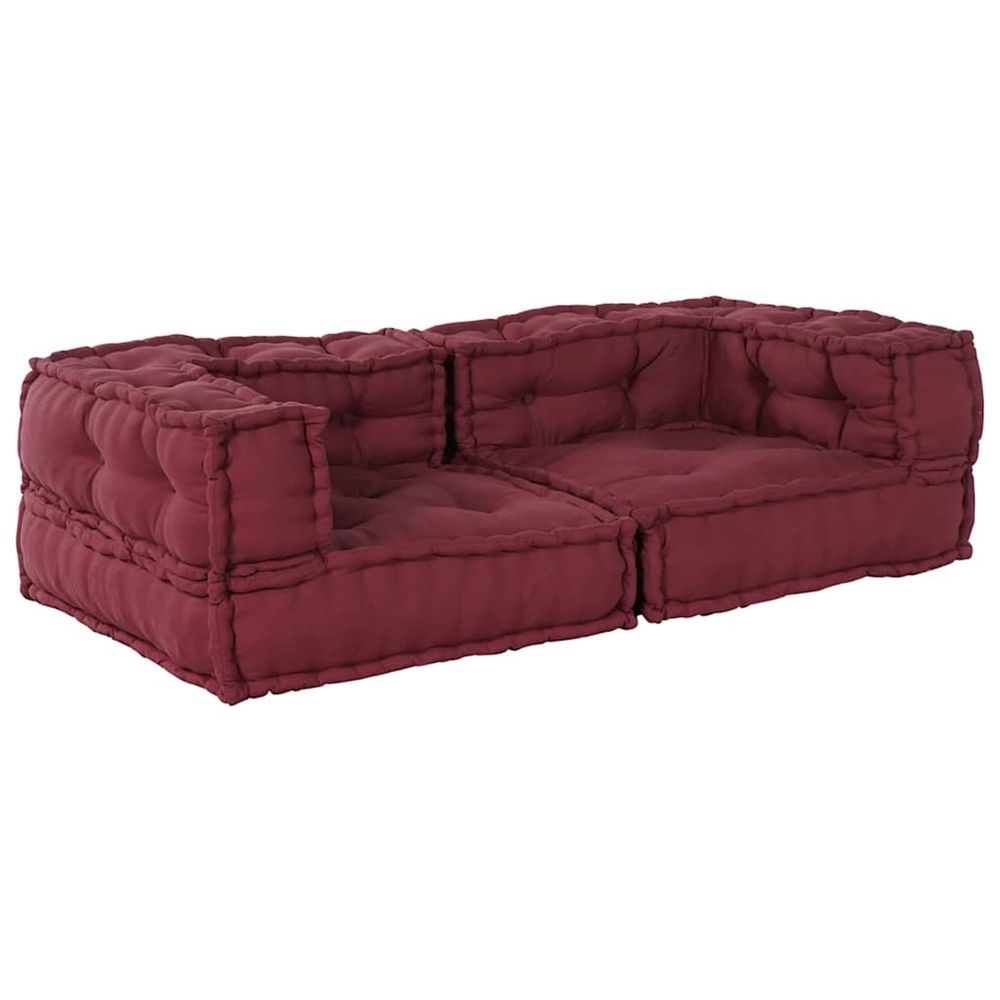 Canapé modulaire 2 places marron 140x70x36 tissu