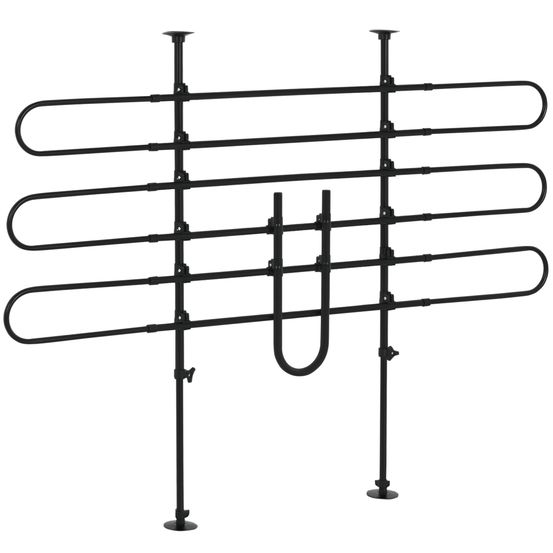 Grille séparation voiture chien acier ajustable coffre sécurité universelle 135x120cm noir